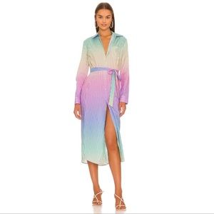 Revolve: Le Superbe Girlfriend Long Sleeve Ombré cotton shirt dress NWOT